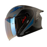 Casco Shaft 226 Gt Balam Gris Oscuro Azul Visor Iridium Azul